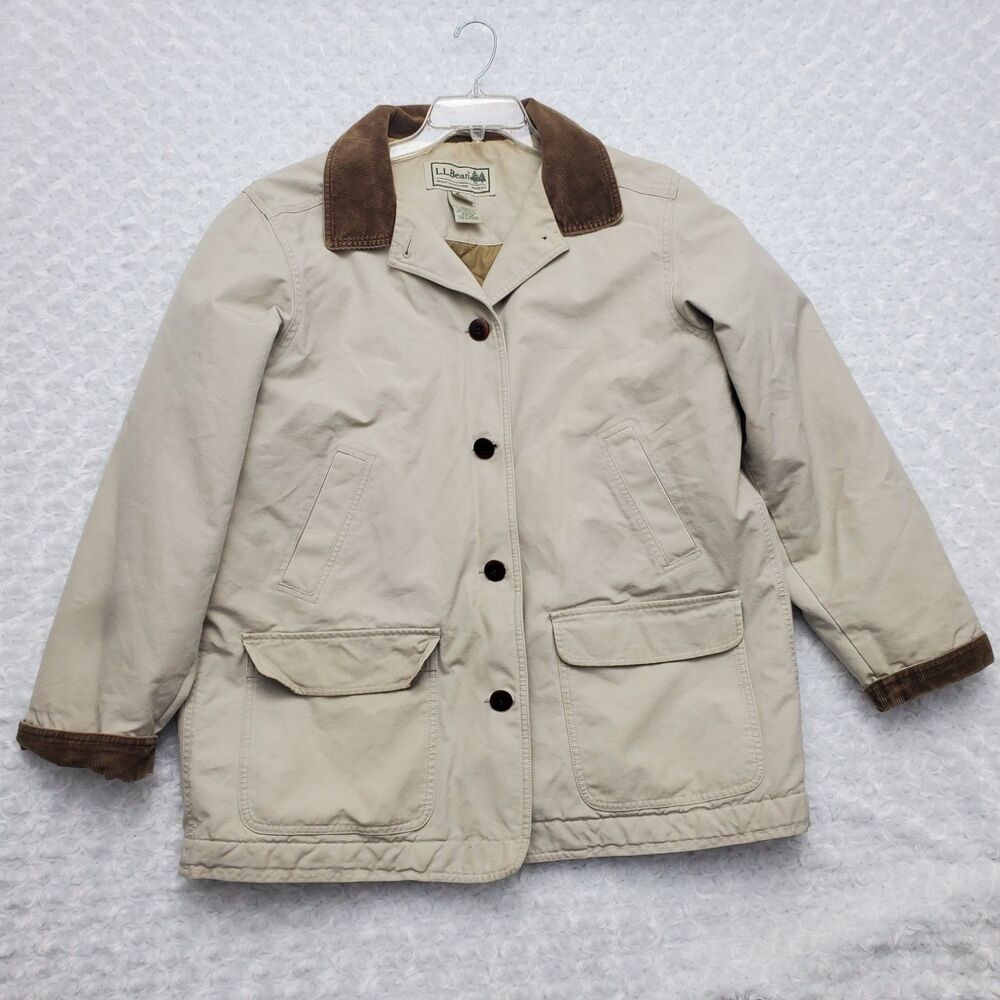 L.. Bean VTG Canvas Barn Coat Adirondack Womens XL Insulated Quilted Lining